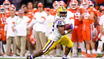 LSU Football running back Clyde Edwards-Helaire (Photo by Jamie Schwaberow/Getty Images)