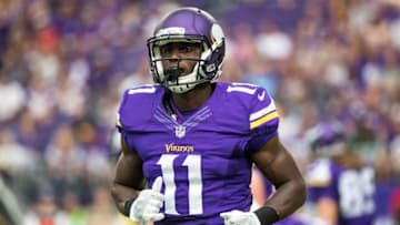 Aug 28, 2016; Minneapolis, MN, USA; Minnesota Vikings wide receiver Laquon Treadwell (11) during a preseason game against the San Diego Chargers at U.S. Bank Stadium. The Vikings defeated the Chargers 23-10. Mandatory Credit: Brace Hemmelgarn-USA TODAY Sports