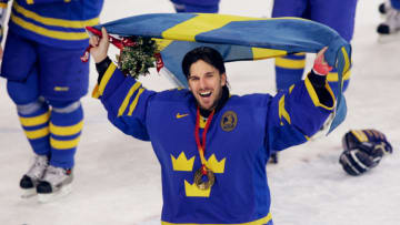 New York Rangers goalie Henrik Lundqvist celebrates (DON EMMERT/AFP/Getty Images)