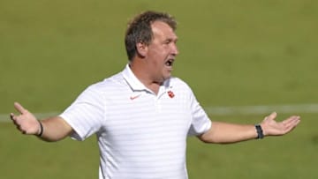 Clemson head coach Mike Noonan reacts to a referee call in a game with Georgia Southern during the second half at Historic Riggs Field at Clemson University on Tuesday, September 14, 2021.Clemson Vs Ga Sou Mens Soccer