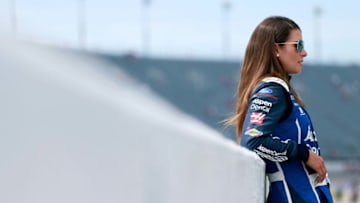 DARLINGTON, SC - SEPTEMBER 02: Danica Patrick, driver of the #10 Ford Credit Ford, stands on the grid during qualifying for the Monster Energy NASCAR Cup Series Bojangles' Southern 500 at Darlington Raceway on September 2, 2017 in Darlington, South Carolina. (Photo by Matt Sullivan/Getty Images)