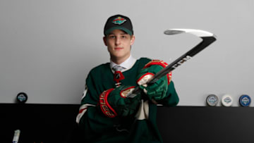 Adam Beckman, who was drafted 75th overall in the 2019 NHL Entry Draft, is set to make his debut with the Minnesota Wild on Saturday. (Photo by Kevin Light/Getty Images)