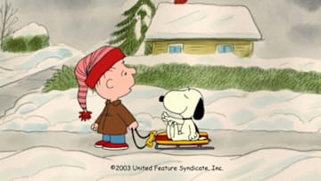 I WANT A DOG FOR CHRISTMAS, CHARLIE BROWN! - This holiday season, ABC once again airs the PEANUTS Christmas special "I Want a Dog for Christmas, Charlie Brown," produced and animated by the same team that gave us the other, now classic cartoon specials based on Charles M. Schulz's famed comic strip. "I Want a Dog for Christmas, Charlie Brown" airs SUNDAY, DEC. 22 (7:00-8:00 p.m. EST), on ABC. "I Want a Dog for Christmas, Charlie Brown" centers on ReRun, the lovable but ever-skeptical younger brother of Linus and Lucy. It's Christmas vacation and, as usual, ReRun's big sister is stressing him out, so he decides to turn to his best friend, Snoopy, for amusement and holiday cheer. However, his faithful but unpredictable beagle companion has plans of his own, giving ReRun reason to ask Snoopy to invite his canine brother Spike for a visit. When Spike shows up, it looks like ReRun will have a dog for Christmas after all - but then the real trouble begins. (© 2003 United Feature Syndicate Inc.)