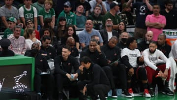 Miami Heat head coach Erik Spoelstra react to a play in the first half against the Boston Celtics( Paul Rutherford-USA TODAY Sports)