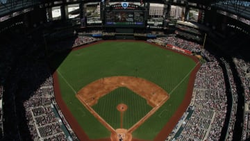 PHOENIX, AZ - MAY 01: General view of action as Chris Young