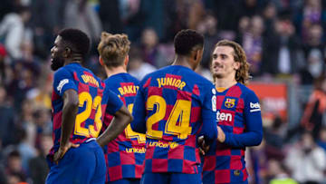 Junior Firpo and Antoine Griezmann, Barcelona (Photo by Claudio Chaves/Eurasia Sport Images/Getty Images)
