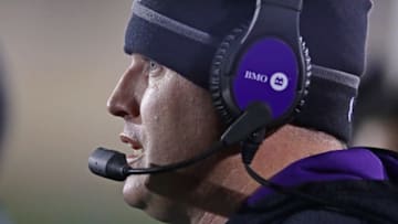 EVANSTON, IL - NOVEMBER 11: Head coach Pat Fitzgerald of the Northwestern Wildcats watches as his team takes on the Purdue Boilermakers at Ryan Field on November 11, 2017 in Evanston, Illinois. (Photo by Jonathan Daniel/Getty Images)
