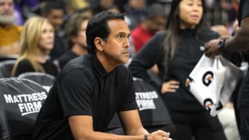 Miami Heat head coach Eric Spoelstra before the game against the Sacramento Kings(Darren Yamashita-USA TODAY Sports)