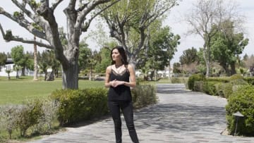 THE BACHELORETTE - "Episode 1405" - Becca has reached the halfway point in her search to find her soul mate and what better place for her to try her luck than in Las Vegas. Colton and Becca explore the vast desert from an unusual vantage point. Nine fortunate bachelors get the kick of a lifetime, visiting iconic entertainer Wayne Newton and his wife at their lavish estate. He challenges them to write new lyrics for his classic hit "Danke Schoen," showcasing their love for Becca, and then sing them in front of a live audience. The dreaded two-on-one date features David and Jordan in an intense showdown. What bachelors will find they have run out of luck - and roses? Find out on "The Bachelorette," MONDAY, JUNE 25 (8:00-10:01 p.m. EDT), on The ABC Television Network. (ABC/Paul Hebert)BECCA KUFRIN