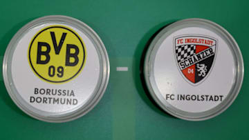 COLOGNE, GERMANY - AUGUST 29: The match betweeen Borussia Dortmund and FC Ingolstadt after the DFB Cup 2021/22 Second Round Draw at WDR Studio on August 29, 2021 in Cologne, Germany. (Photo by Christof Koepsel/Getty Images)