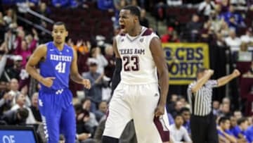 Jan 10, 2015; College Station, TX, USA; Texas A&M Aggies guard Danuel House (23) reacts after scoring during the first half against the Kentucky Wildcats at Reed Arena. Mandatory Credit: Troy Taormina-USA TODAY Sports