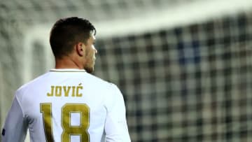 BRUGGE, BELGIUM - DECEMBER 11: Luka Jovic of Real Madrid looks dejected after being substituted during the UEFA Champions League group A match between Club Brugge KV and Real Madrid at Jan Breydel Stadium on December 11, 2019 in Brugge, Belgium. (Photo by Dean Mouhtaropoulos/Getty Images)