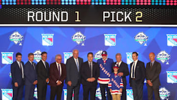 VANCOUVER, BC - JUNE 21: Kaapo Kakko is selected as the number two pick by the New York Rangers during Round One of the 2019 NHL Draft at Rogers Arena on June 21, 2019 in Vancouver, Canada. (Photo by Devin Manky/Icon Sportswire via Getty Images)