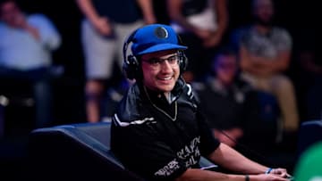 LONG ISLAND CITY, NY - AUGUST 11: UCMANNY of the Magic Gaming reacts during the game against the Celtics Crossover Gaming on August 11, 2018 at the NBA 2K Studio in Long Island City, New York. NOTE TO USER: User expressly acknowledges and agrees that, by downloading and/or using this photograph, user is consenting to the terms and conditions of the Getty Images License Agreement. Mandatory Copyright Notice: Copyright 2018 NBAE (Photo by Michelle Farsi/NBAE via Getty Images)