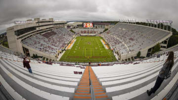 BLACKSBURG, VA - OCTOBER 09: A general view of the stadium before the game between the Virginia Tech Hokies and the Notre Dame Fighting Irish at Lane Stadium on October 9, 2021 in Blacksburg, Virginia. (Photo by Scott Taetsch/Getty Images)