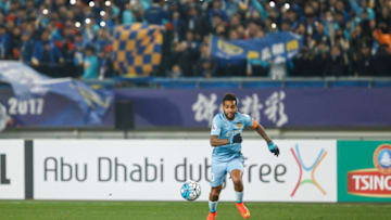 NANJING, CHINA - MARCH 01: Alex Teixeira #10 of Jiangsu Suning drives the ball during the AFC Champions League 2017 Group H match between Jiangsu Suning and Adelaide United at Nanjing Olympic Sports Centre on March 1, 2017 in Nanjing, Jiangsu Province of China. (Photo by Visual China/Getty Images)
