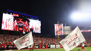 TAMPA, FLORIDA - SEPTEMBER 09: Fans cheer before the game between the Tampa Bay Buccaneers and the Dallas Cowboys at Raymond James Stadium on September 09, 2021 in Tampa, Florida. (Photo by Mike Ehrmann/Getty Images)