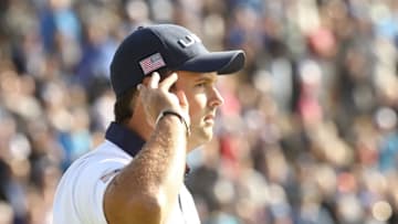 PARIS, FRANCE - SEPTEMBER 29: Patrick Reed of the United States reacts on the ninth during the morning fourball matches of the 2018 Ryder Cup at Le Golf National on September 29, 2018 in Paris, France. (Photo by Jamie Squire/Getty Images)