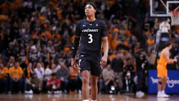 Cincinnati Bearcats guard Mika Adams-Woods against Northern Kentucky Norse at Truist Arena. The Enquirer.
