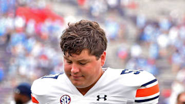 Auburn footballOXFORD, MISSISSIPPI - OCTOBER 15: Avery Jernigan #57 of the Auburn Tigers after the game against the Mississippi Rebels at Vaught-Hemingway Stadium on October 15, 2022 in Oxford, Mississippi. (Photo by Justin Ford/Getty Images)