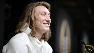 NEW ORLEANS, LOUISIANA - JANUARY 11: Trevor Lawrence #16 of the Clemson Tigers attends media day for the College Football Playoff National Championship on January 11, 2020 in New Orleans, Louisiana. (Photo by Chris Graythen/Getty Images)