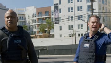 “Signs of Change” - Pictured: LL COOL J (Special Agent Sam Hanna) and Chris O'Donnell (Special Agent G. Callen). When military grade technology is stolen, a deaf engineer, Sienna Marchione (Raquel McPeek Rodriguez), who always wanted to serve her country, and the only member of her team to survive the theft, helps Kensi and NCIS track down the tech before it’s taken out of the country, on NCIS: LOS ANGELES, Sunday, May 9 (9:00-10:00 PM, ET/PT) on the CBS Television Network. Photo: Screen Grab/CBS ©2021 CBS Broadcasting, Inc. All Rights Reserved.