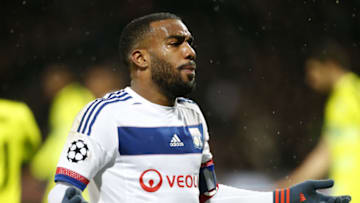 LYON, FRANCE - NOVEMBER 24: Alexandre Lacazette of Lyon reacts during the UEFA Champions League match between Olympique Lyonnais (Lyon, OL) and KAA Gent (Ghent, La Gantoise) at Stade de Gerland on November 24, 2015 in Lyon, France. (Photo by Jean Catuffe/Getty Images)