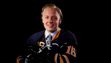 BUFFALO, NY - JUNE 24: Alexander Nylander poses for a portrait after being selected eighth overall by the Buffalo Sabres in round one during the 2016 NHL Draft on June 24, 2016 in Buffalo, New York. (Photo by Jeffrey T. Barnes/Getty Images)