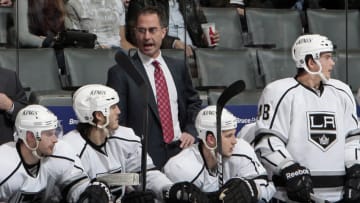 TORONTO, CANADA - DECEMBER 19: Interim Head Coach John Stevens of the Los Angeles Kings yells to his team during NHL action against the Toronto Maple Leafs at The Air Canada Centre December 19, 2011 in Toronto, Ontario, Canada. (Photo by Abelimages/Getty Images)