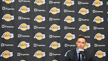 EL SEGUNDO, CA - MARCH 24: Steve Nash of the Los Angeles Lakers announces his retirement at a press conference at the Toyota Sports Center on March 24, 2015 in El Segundo, California. (Photo by Harry How/Getty Images)