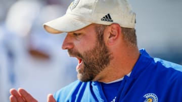 Auburn footballRENO, NEVADA - OCTOBER 12: Offensive line coach Joe Bernardi talks to players before the game between the Nevada Wolf Pack and the San Jose State Spartans at Mackay Stadium on October 12, 2019 in Reno, Nevada. (Photo by Jonathan Devich/Getty Images)