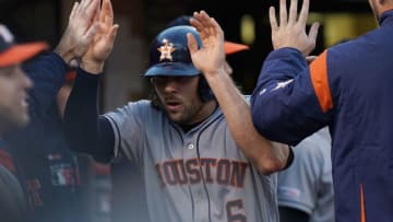 The Houston Astros dugout (Photo by Thearon W. Henderson/Getty Images)