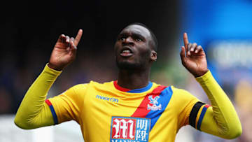 LONDON, ENGLAND - APRIL 01: Christian Benteke of Crystal Palace celebrates scoring his sides second goal during the Premier League match between Chelsea and Crystal Palace at Stamford Bridge on April 1, 2017 in London, England. (Photo by Ian Walton/Getty Images)