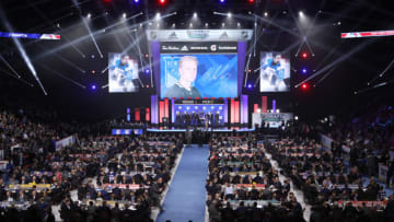 Kaapp Kakko after being selected second overall by the New York Rangers (Photo by Bruce Bennett/Getty Images)