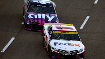 Denny Hamlin, Joe Gibbs Racing, and Alex Bowman, Hendrick Motorsports, NASCAR (Photo by Jared C. Tilton/Getty Images)