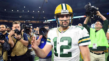 Jan 1, 2017; Detroit, MI, USA; Green Bay Packers quarterback Aaron Rodgers (12) after the game against the Detroit Lions at Ford Field. Mandatory Credit: Tim Fuller-USA TODAY Sports