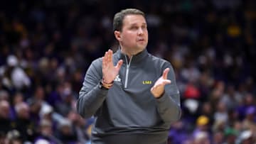 BATON ROUGE, LOUISIANA - FEBRUARY 26: Head coach Will Wade of the LSU Tigers reacts against the Missouri Tigers during a game at the Pete Maravich Assembly Center on February 26, 2022 in Baton Rouge, Louisiana. (Photo by Jonathan Bachman/Getty Images)