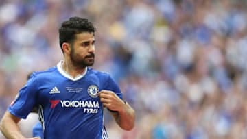 LONDON, ENGLAND - MAY 27: Chelsea's Diego Costa celebrates scoring his sides first goal during the Emirates FA Cup Final match between Arsenal and Chelsea at Wembley Stadium on May 27, 2017 in London, England. (Photo by Rob Newell - CameraSport via Getty Images)