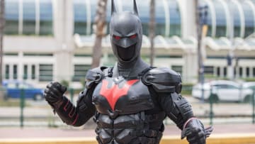 SAN DIEGO, CALIFORNIA - JULY 24: Cosplayer Nathan Seekerman as Batman poses at the San Diego Causeplayer Community Shrine at San Diego Convention Center on July 24, 2021 in San Diego, California. 2021 Comic-Con International will once again occur as a virtual event, Comic-Con@Home, due the coronavirus. A smaller, in-person Comic-Con Special Edition is scheduled for November 26-28, 2021. (Photo by Daniel Knighton/Getty Images)