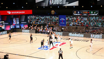 LAKE BUENA VISTA, FLORIDA - AUGUST 19: Michael Porter Jr. #1 Denver Nuggets shoots the basketball against the Utah Jazz during the first half of game two in the first round of the 2020 NBA Playoffs at AdventHealth Arena at the ESPN Wide World Of Sports Complex on August 19, 2020 in Lake Buena Vista, Florida. NOTE TO USER: User expressly acknowledges and agrees that, by downloading and or using this photograph, User is consenting to the terms and conditions of the Getty Images License Agreement. (Photo by Kim Klement-Pool/Getty Images)