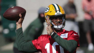 Green Bay Packers quarterback Jordan Love is shown Monday, August 17, 2020, during training camp in Green Bay, Wis.Apc Packerstrainingcamp 0817200035