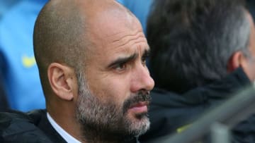 LIVERPOOL, ENGLAND - JANUARY 15: Josep Guardiola, Manager of Manchester City looks on during the Premier League match between Everton and Manchester City at Goodison Park on January 15, 2017 in Liverpool, England. (Photo by Alex Livesey/Getty Images)
