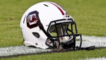 October 13, 2012; Baton Rouge, LA, USA; A South Carolina Gamecocks helmet prior to kickoff of a game against the LSU Tigers at Tiger Stadium. Mandatory Credit: Derick E. Hingle-USA TODAY Sports