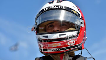Mar 12, 2016; St. Petersburg, FL, USA; Verizon IndyCar Series driver Helio Castroneves (3) during practice for the Grand Prix of St. Petersburg at streets of St. Petersburg. Mandatory Credit: Jasen Vinlove-USA TODAY Sports
