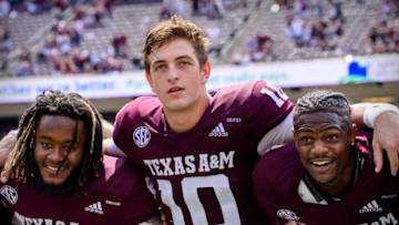 Zach Calzada, Texas A&M Football Mandatory Credit: Jerome Miron-USA TODAY Sports