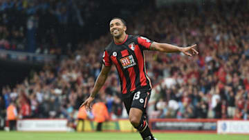 BOURNEMOUTH, ENGLAND - AUGUST 29: Callum Wilson of Bournemouth celebrates scoring his team's first goal during the Barclays Premier League match between A.F.C. Bournemouth and Leicester City at Vitality Stadium on August 29, 2015 in Bournemouth, England. (Photo by Michael Regan/Getty Images)