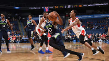 ONTARIO, CA - MARCH 24: Wes Washpun #20 of the Iowa Wolves handles the ball against the Agua Caliente Clippers of Ontario on March 24, 2018 at Citizens Business Bank Arena in Ontario, California. NOTE TO USER: User expressly acknowledges and agrees that, by downloading and/or using this photograph, User is consenting to the terms and conditions of Getty Images License Agreement. Mandatory Copyright Notice: Copyright 2018 NBAE (Photo by Juan Ocampo/NBAE via Getty Images)