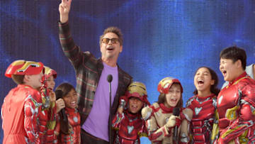 HERMOSA BEACH, CALIFORNIA - AUGUST 11: Robert Downey Jr. accepts Choice Action Movie Actor for 'Avengers: Endgame' onstage during FOX's Teen Choice Awards 2019 on August 11, 2019 in Hermosa Beach, California. (Photo by Kevin Winter/Getty Images)