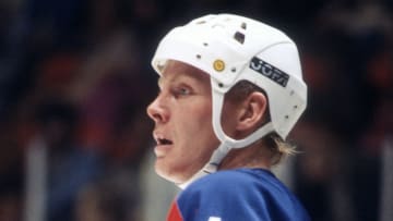 NEW YORK - CIRCA 1978: Anders Hedberg #15 of the New York Rangers looks on during an NHL Hockey game circa 1978 at Madison Square Garden in the Manhattan borough of New York City. Hedberg's playing career went from 1967-85. (Photo by Focus on Sport/Getty Images)