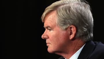 GLENDALE, AZ - MARCH 30: NCAA President Mark Emmert speaks with the media during a press conference for the 2017 NCAA Men's Basketball Final Four at University of Phoenix Stadium on March 30, 2017 in Glendale, Arizona. (Photo by Tim Bradbury/Getty Images)
